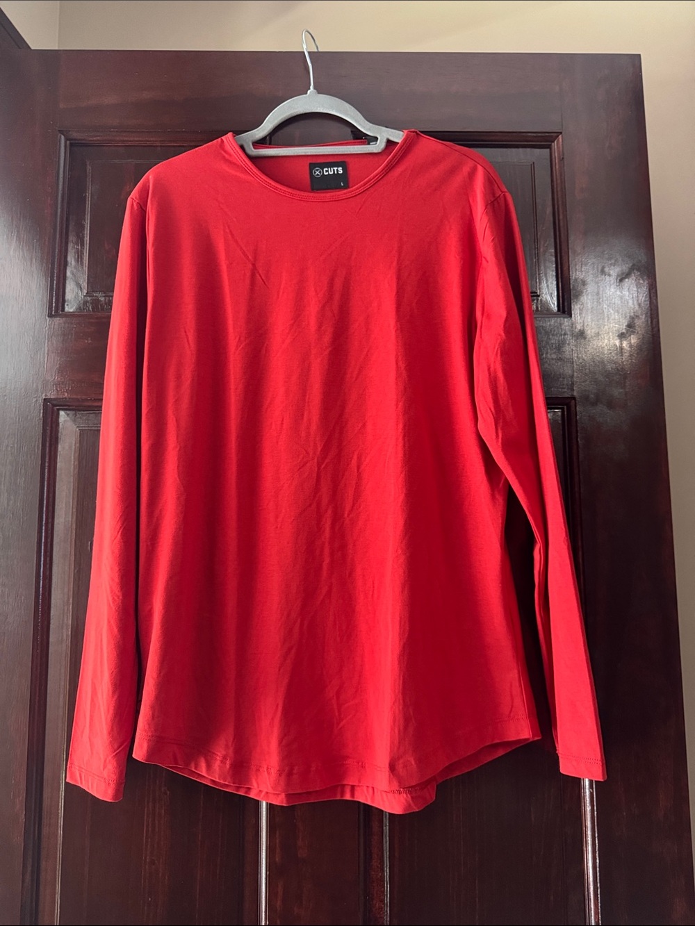 Cuts Clothing Red Long-Sleeve Crew Neck Shirt